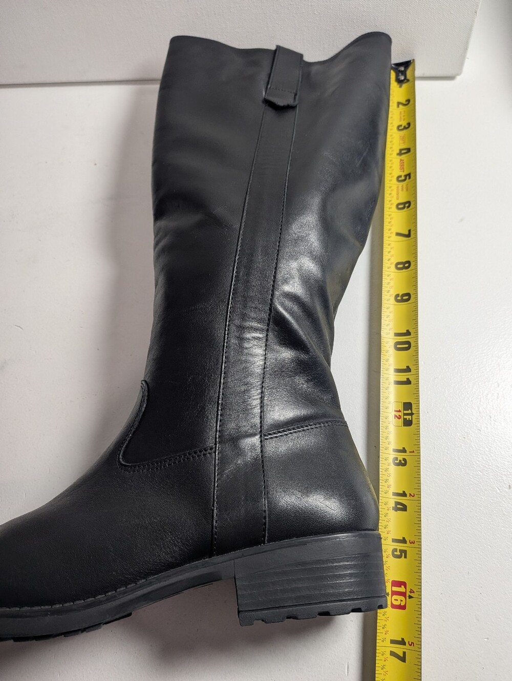 Coach and Four Black Leather Women's Boots Sz 8.5 Block Heel Knee Length Italy - Picture 16 of 16